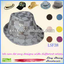 LSF38 Ningbo Lingshang 2014 más nuevo precio de fábrica Shining Sequins Algodón / Poliéster Moda Bucket Hat